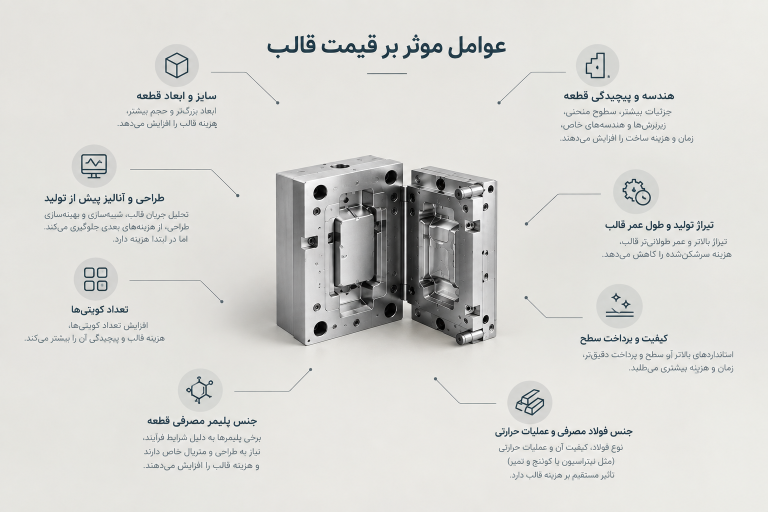 قیمت قالب تزریق پلاستیک چطور تعیین میشود؟ (راهنمای جامع برآورد هزینه ساخت قالب‌)